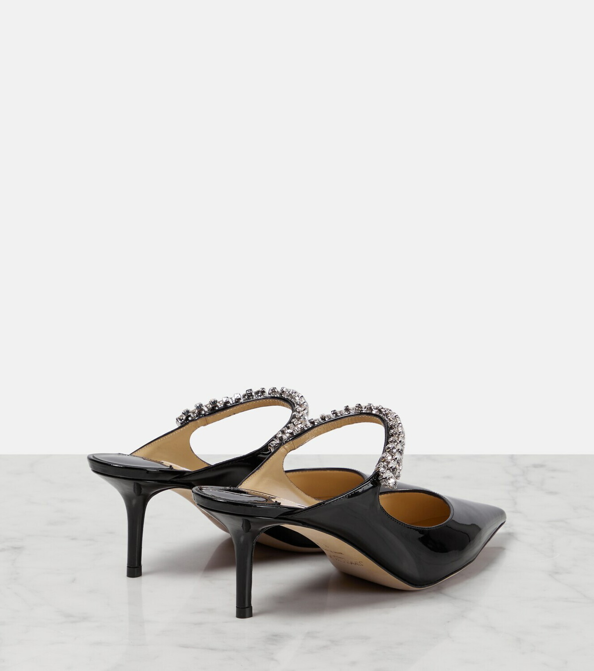 Jimmy Choo Bing 65 embellished patent leather mules Jimmy Choo