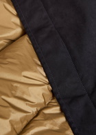 Ten C Quilted Hooded Parka Coat Blue