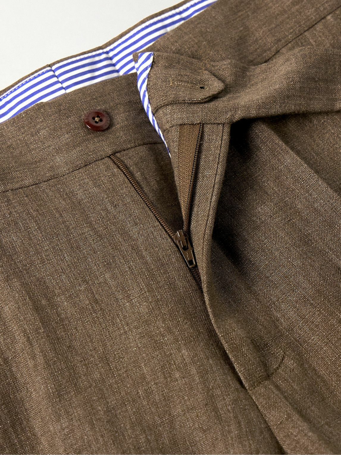 Rubinacci - Genny Slim-Fit Linen Suit Trousers - Brown