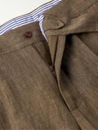 Rubinacci - Genny Slim-Fit Linen Suit Trousers - Brown