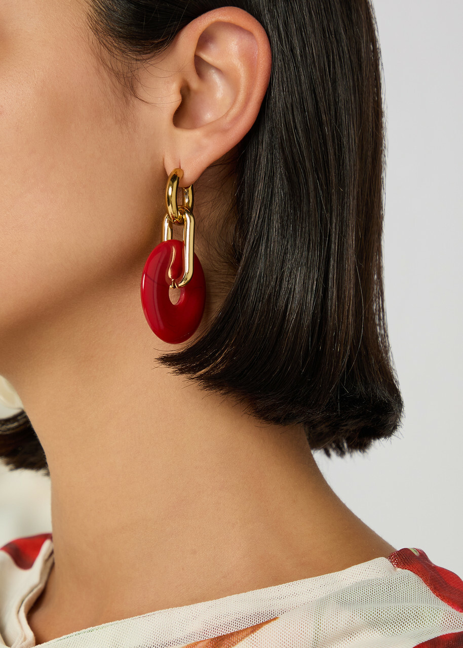 Timeless Pearly Mismatched 24kt Gold-plated Hoop Earrings - Blue - One Size
