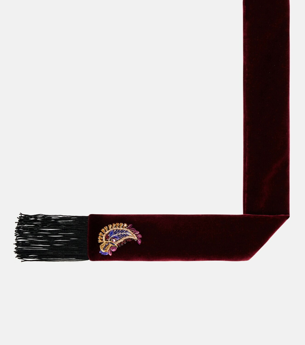Etro Embellished paisley cotton velvet scarf