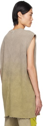 Rick Owens Taupe & Green Moncler Edition Tank Top