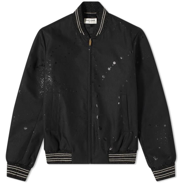 Photo: Saint Laurent Galaxy Print Teddy Jacket