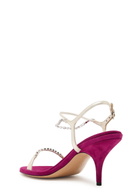 Chloe Zia 80 Crystal-embellished Velvet and Metallic Leather Sandals Purple
