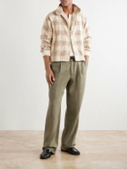 Kardo - Stanley Embroidered Checked Cotton Bomber Jacket - Neutrals