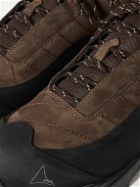 ROA - Mesh-Trimmed Suede and Rubber Sneakers - Brown