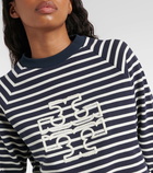 Tory Sport Striped cotton terry sweatshirt