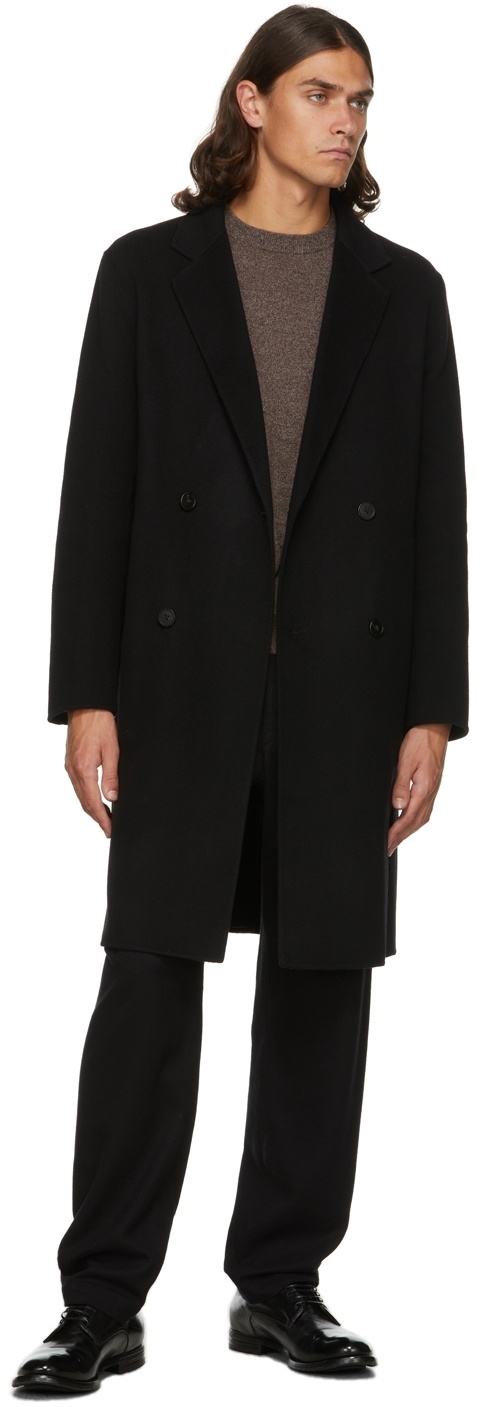 Theory Black Double Face Suffolk Coat Theory