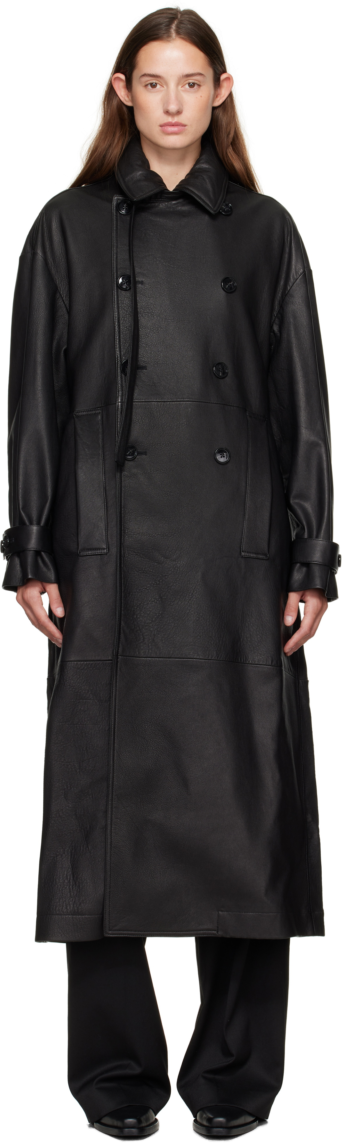 Ann Demeulemeester Black Davin Double-Breasted Short Jacket Ann