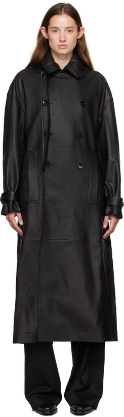 Photo: Ann Demeulemeester Black Ansa Double-Breasted Trench Coat