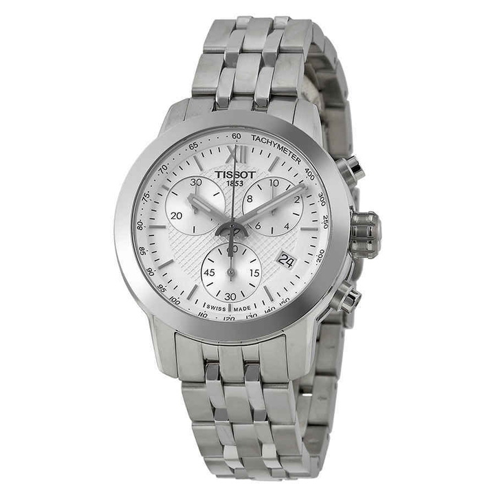 Photo: Tissot PRC200 Chronograph White Dial Ladies Watch T0552171101800