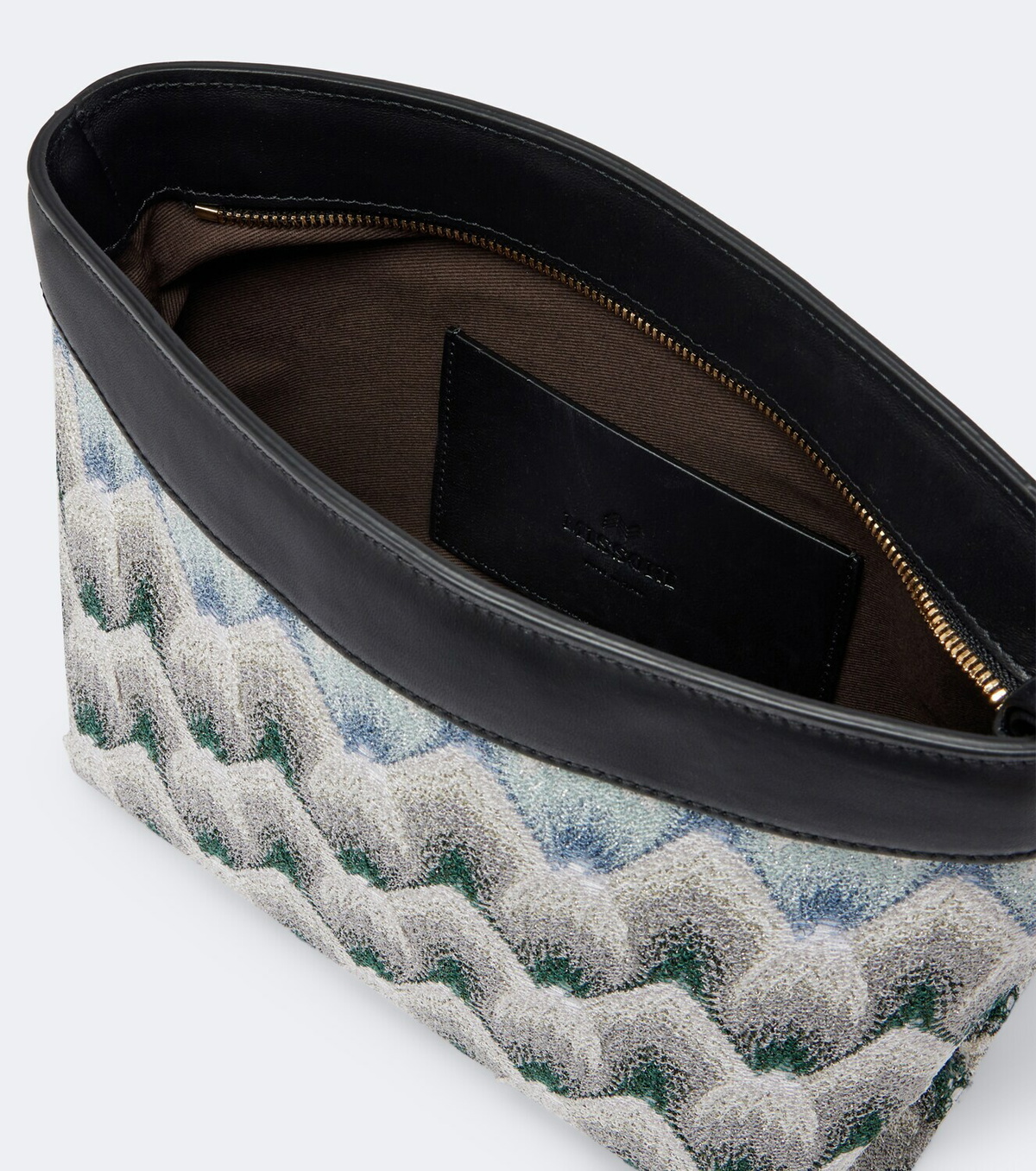 Missoni Mini leather-trimmed lamé pouch