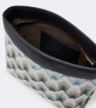 Missoni Mini leather-trimmed lamé pouch