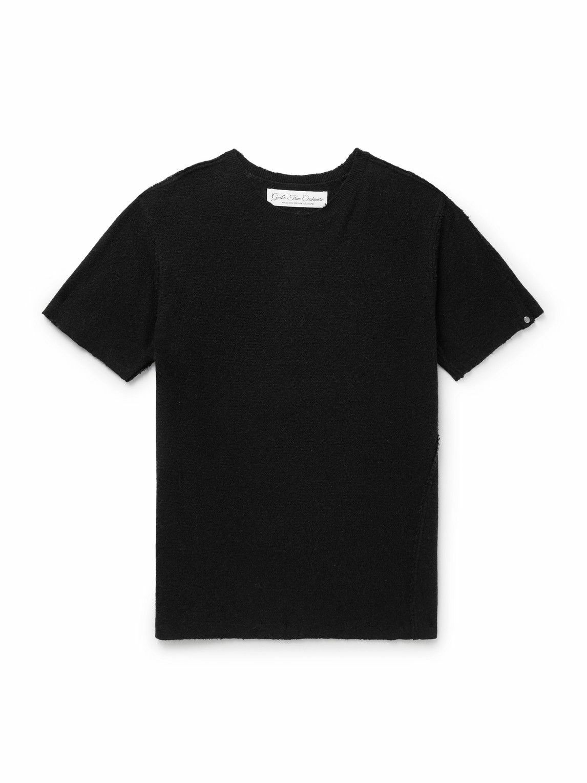 God's True Cashmere - Bubble Distressed Cashmere-Gauze T-Shirt - Black