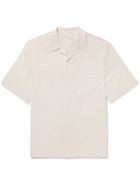 UMIT BENAN B - Camp-Collar Striped Silk and Cotton-Blend Shirt - Neutrals - IT 46