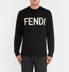 Fendi - Logo-Intarsia Wool Sweater - Men - Black