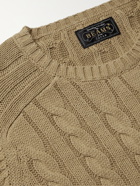 BEAMS PLUS - Cable-Knit Cotton and Hemp-Blend Sweater - Brown - S