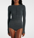 Self-Portrait Ribbed-knit wool bodysuit