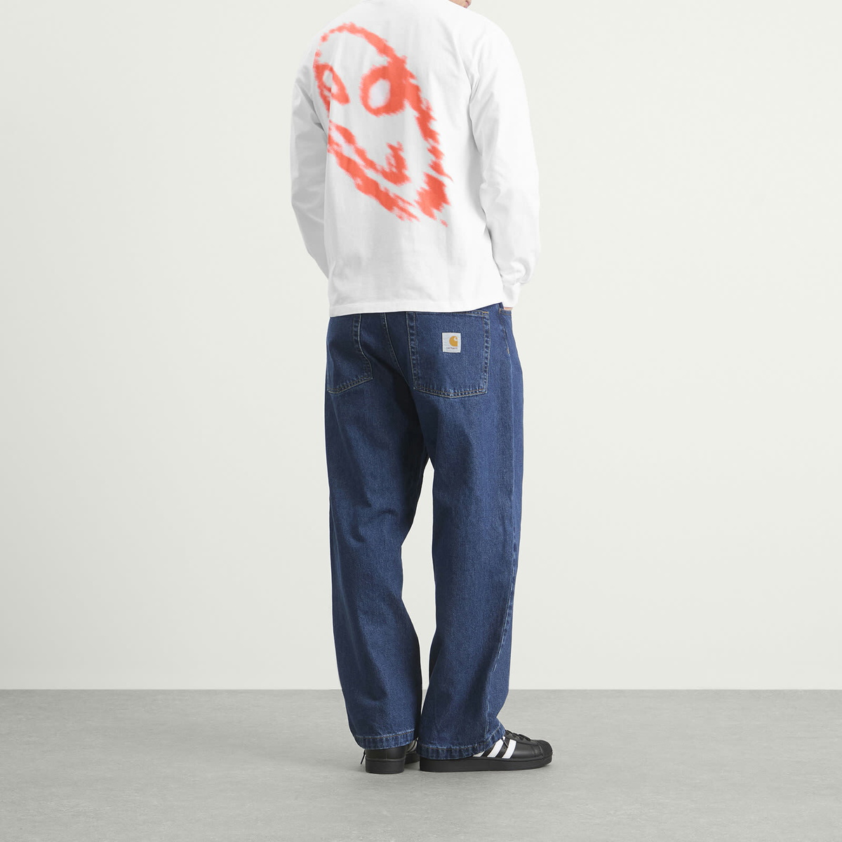 No Problemo Men's Smile Away Long Sleeve T-Shirt in White