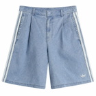 Adidas Men's Denim Shorts in Light Blue