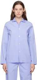 Tekla Blue Long Sleeve Pyjama Shirt