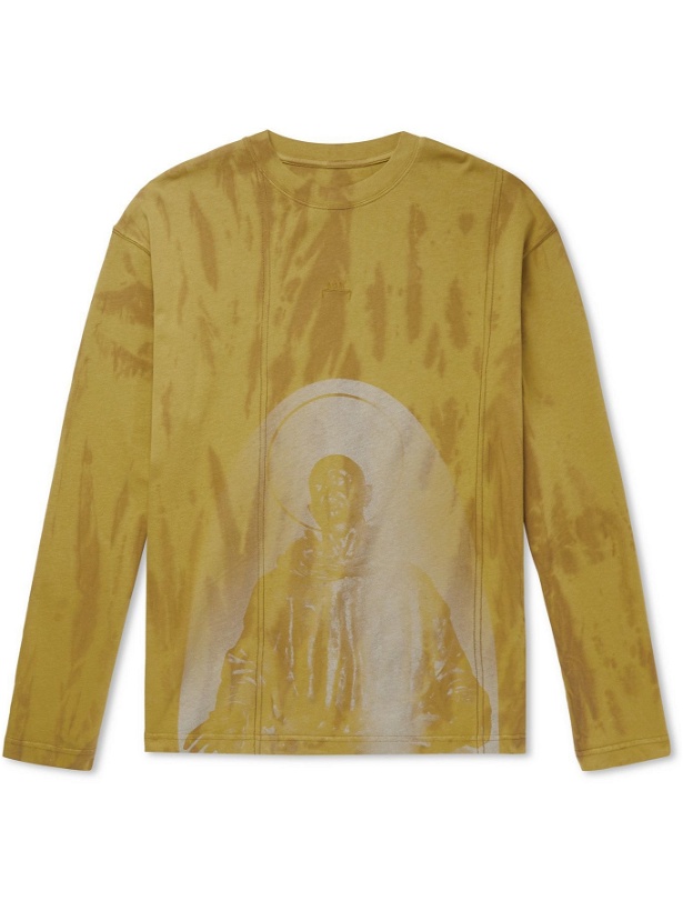 Photo: A-COLD-WALL* - Printed Overdyed Cotton-Jersey T-Shirt - Yellow