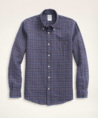 Brooks Brothers Men's Regent Regular-Fit Irish Linen Faded Tartan Shirt | Blue