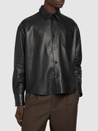AMI PARIS Boxy Fit Leather Overshirt