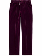 TOM FORD - Straight-Leg Cotton-Blend Velour Track Pants - Purple