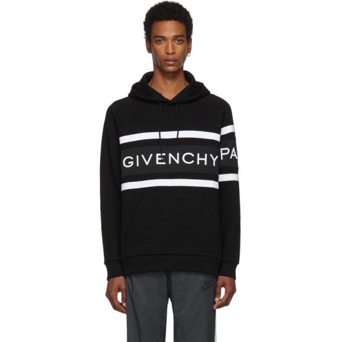 Photo: Givenchy Black Contrasting Stripes Hoodie
