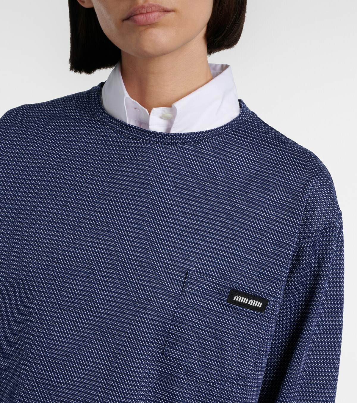 Miu Miu Striped jacquard cotton jersey T-shirt