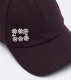 Roger Vivier Embellished wool and cashmere baseball cap