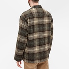 Universal Works Men's Check Wool Easy Overshirt in Brown