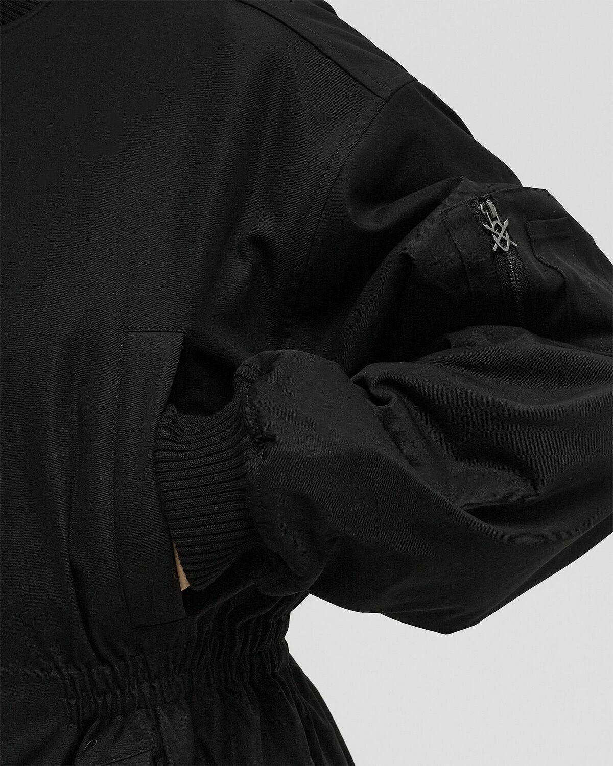 Daily Paper OVERSIZED LONG BOMBER Black Womens Bomber Jacket