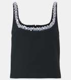 Gucci Sequined silk and wool crêpe cady tank top