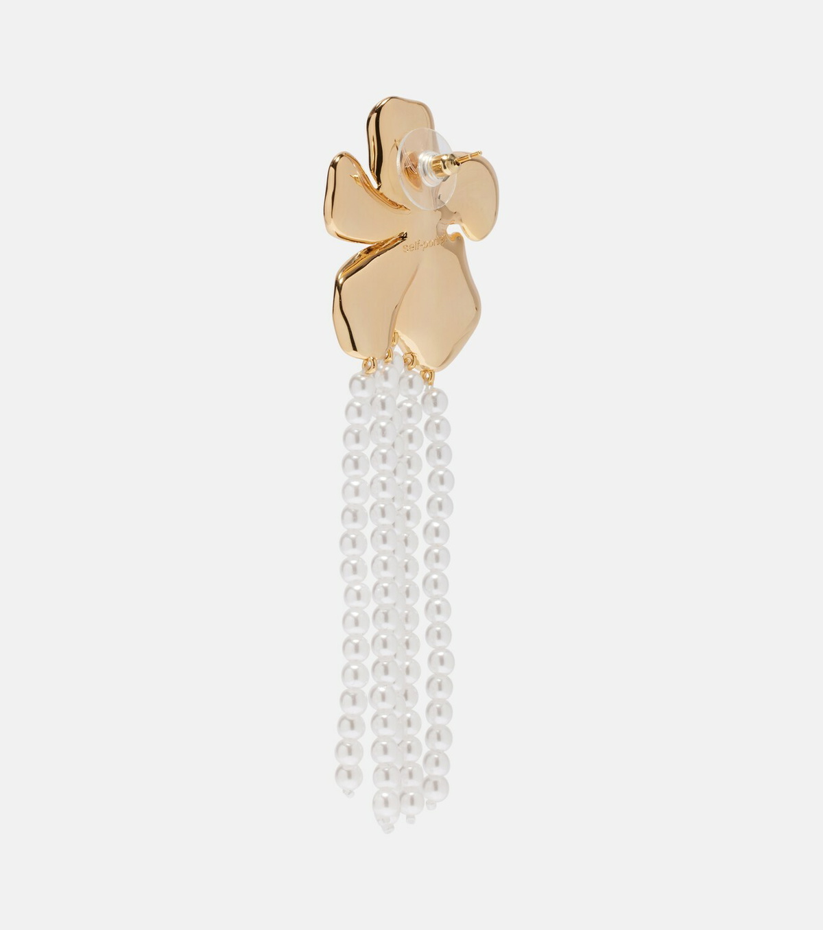 Self-Portrait Embellished faux pearl drop earrings