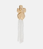 Self-Portrait Embellished faux pearl drop earrings