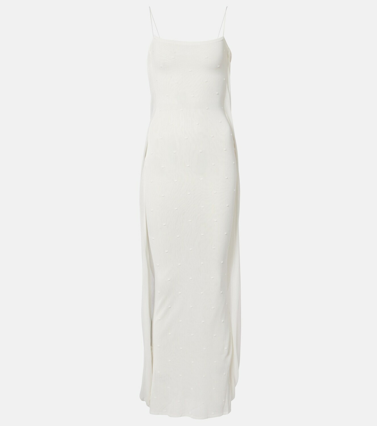 Jacquemus Plumetis polka-dot jersey slip dress