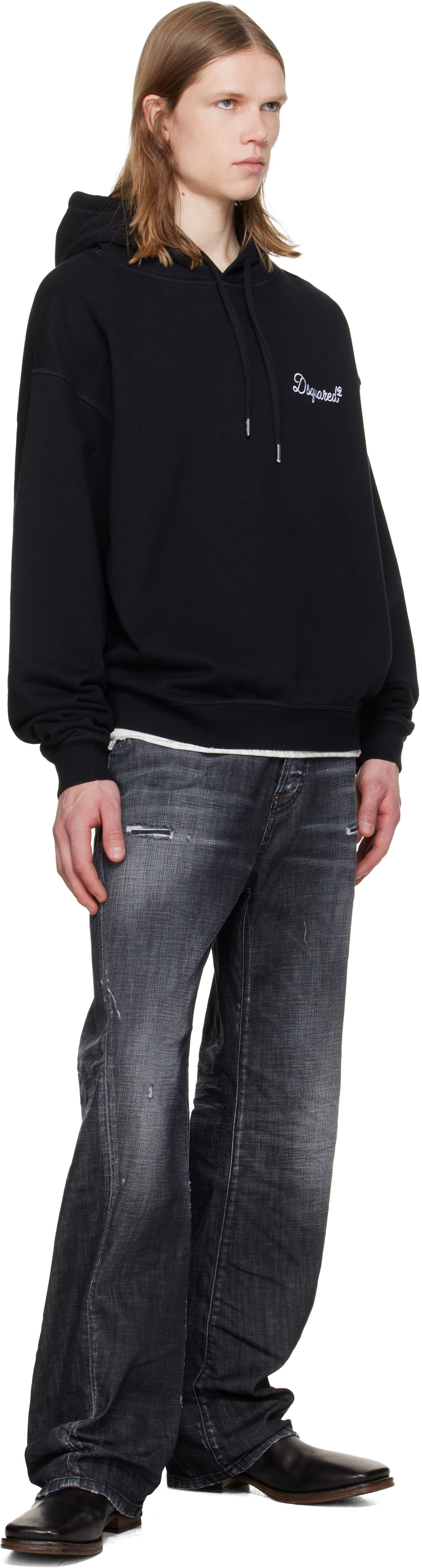 Dsquared2 Black Loose Twisted Jeans