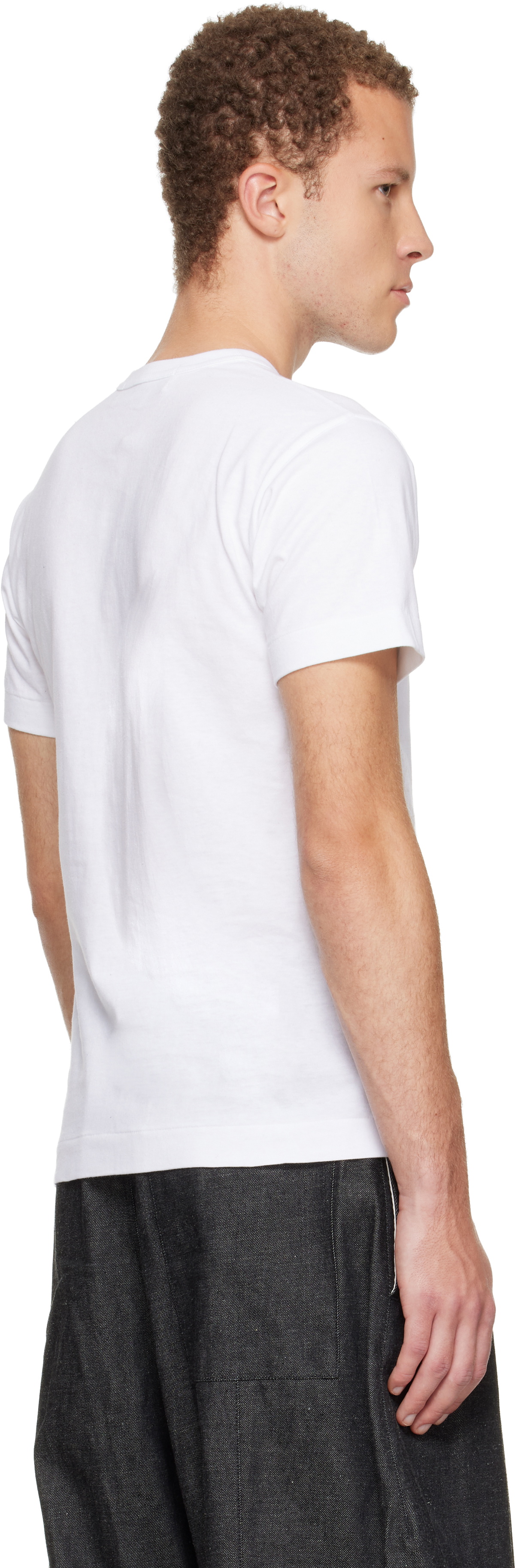 COMME des GARÇONS PLAY White Large Green Heart & Emblem T-shirt