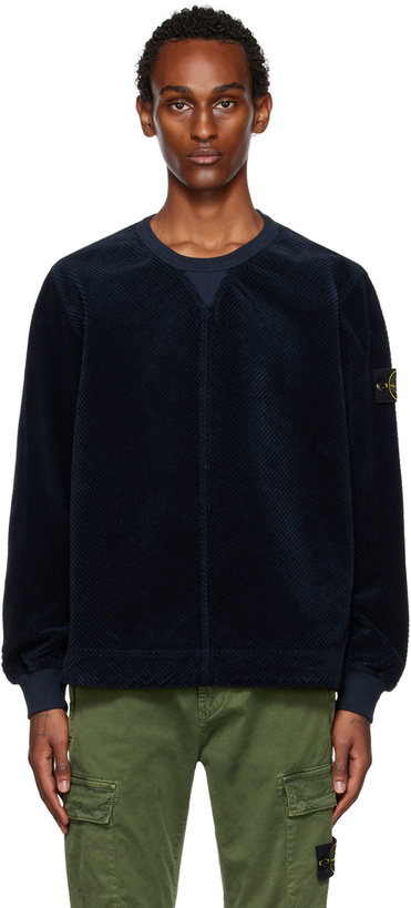 Photo: Stone Island Navy Corduroy 400 Sweatshirt