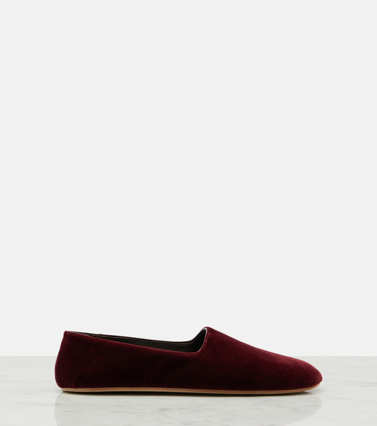 The Row Ponti velvet slip-on shoes