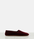 The Row Ponti velvet slip-on shoes