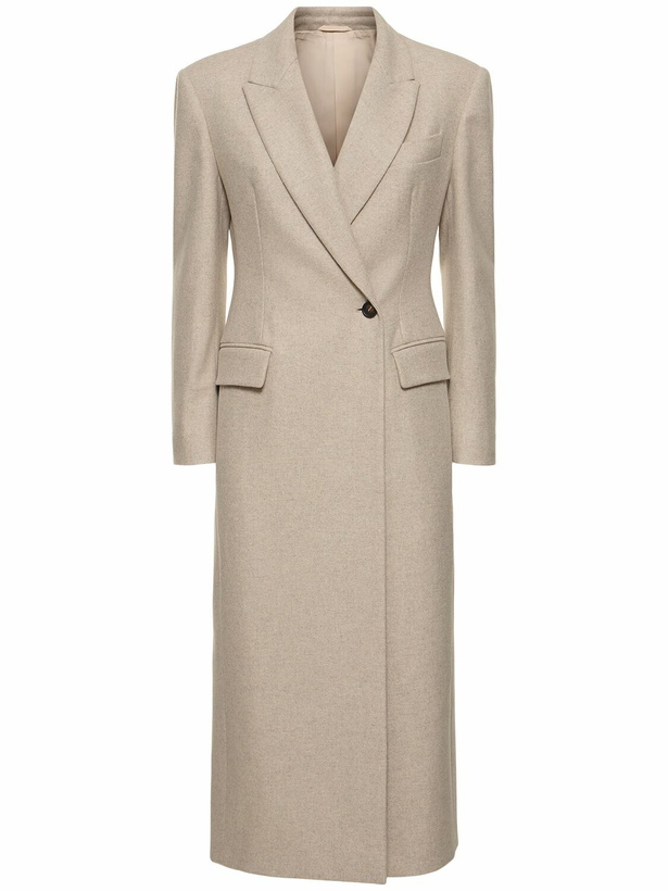 Photo: BRUNELLO CUCINELLI Compact Wool Blend Coat