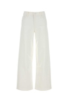 Mother White Stretch Denim The Spinner Wide-leg Jeans