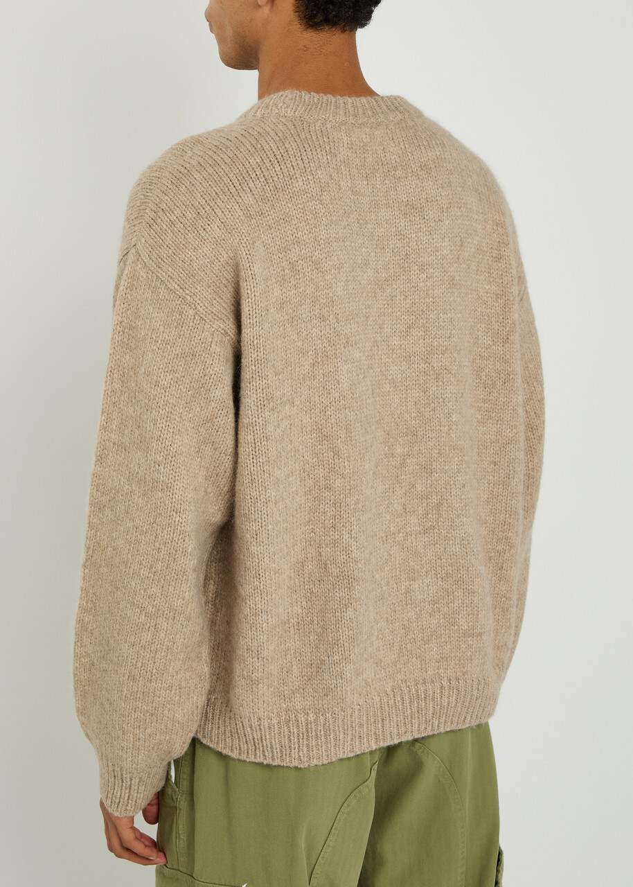 Cherry Los Angeles American Classic Logo Alpaca-blend Jumper Off White