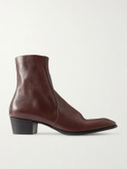 SAINT LAURENT - Stanton Full-Grain Leather Ankle Boots - Brown