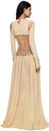 Isa Boulder Beige Paneled Maxi Dress