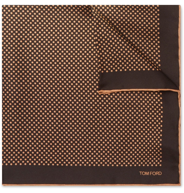 Photo: TOM FORD - Polka-Dot Silk-Twill Pocket Square - Unknown